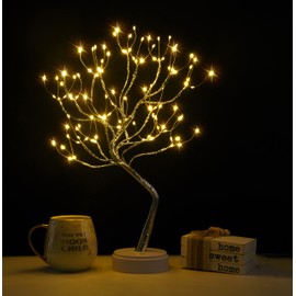 Alfanite Twinkling Tree Fairy Light Spirit Tree Lamp Bonsai Tree Light, Fairy Light Tree, Cute Room Decor Aesthetic Decor, Night Light Lamp, Twinkle Tree, (Silver Branches 108 LED)