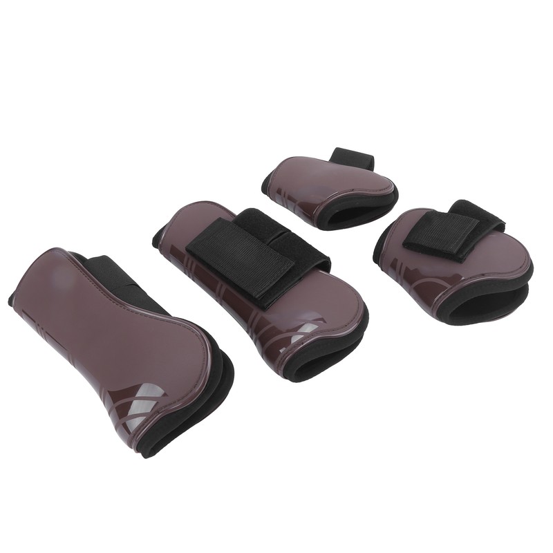 1Set Horse Tendon Boots PU Elastic Thickened Adjustable Horse Leg