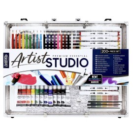 ArtSkills Artist Studio Premium Essential Art Supply Kit 200pcs w Carrying Case ArtSkills