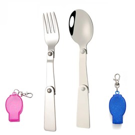 Foldable Spoon and Fork Set, Stainless Steel Folding Cutlery, Foldable Spoon, Camping Cutlery Set, Picnic Cutlery, Cutlery Set, Folding Cutlery, Outdoor Cutlery for Travel, Camping, Other Outdoor