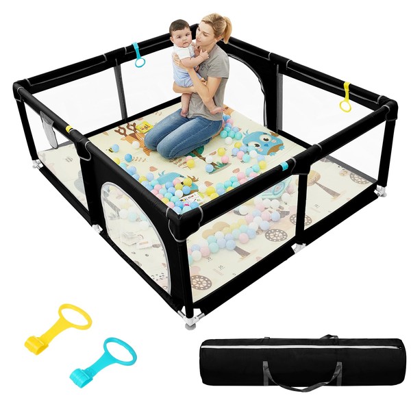 DEAR LOV 71"x59" Extra Large Baby Playpen with Safety Gate