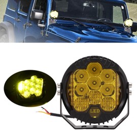 Fydun Luces Todoterreno Luces Antiniebla, Barra Ligera Llevada Redonda, 5in LED Offroad Light IP67 Impermeable 90W 5000LM Universal Spotlight para SUV ATV UTV Boat(#1)