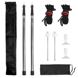 GEEWAY Tarp Poles - Adjustable Tent Poles, Heavy Duty Aluminum Canopy Poles Replacement, Tent Poles for Tarp, Awning Poles, Telescoping Tarp Poles, Tent Pole Set of 2