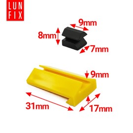 Mounting Clips for Quick Plaster Profile W-6/W-10, Set of 100, Plastic Yellow/Black, for Cleaning Rail, Clips, Quick Cleaning Profile Mounting System & Sealing Cap Lun Fix
