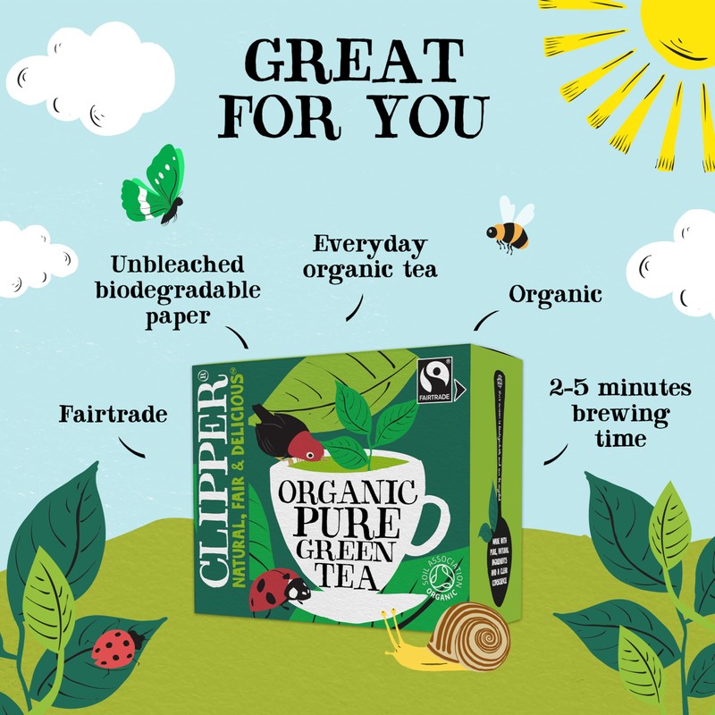 CLIPPER Pure Green Teabags 80bags (PACK OF 1)