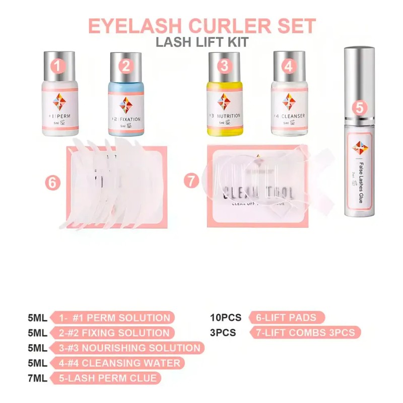 Kit Lash Lift Permanente Pestañas Marca Iconsign con Aceite Nutritivo