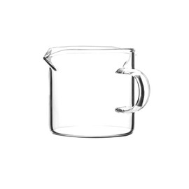 QWORK Double Spouts Espresso Shot Glass Cup Without Scale, 2 Pack Clear Glass Round Beaker with Handle, Suitable for Milk Coffee