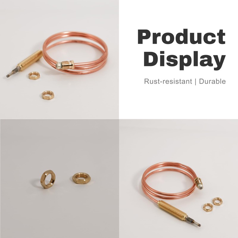 Gas Thermocouple M8 Thread, 600 mm Length, Thermocouple Fireplace Replacement