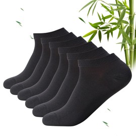 Shudyear 6 Pairs Bamboo Viscose Trainer Ankle Socks, Low Cut Ankle Seamless Sock, Moisture-Wicking Short Athletic Socks for Gym, Running, Summer (9-12)
