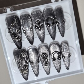 [Handmade nail tip] piercing - almond / [수제네일팁] piercing - 아몬드
