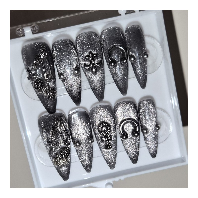 [Handmade nail tip] piercing - almond / [수제네일팁] piercing -