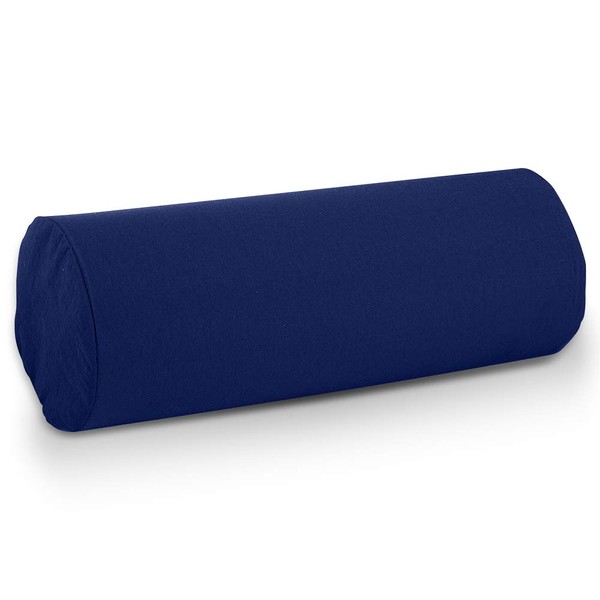 BodyHealt Roll Pillow, Bolster Pillow - Round Pillow with Extra Firm Density. Round Neck Pillow for Spine & Neck Support. Lumbar Roll, Cylinder Pillows for Lumbar Support. Cervical Roll (5X12" Navy)