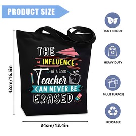 Teacher Appreciation Gifts,2 Pcs Reusable Grocery Bag,Graduation Teacher Canvas Tote Bags Teacher Gifts for Women Travel Shopping Bag