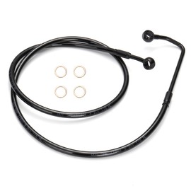 MoKitDora 14" Handlebar Front Upper Brake Line Cable for Harley Softail 2011-2017 Heritage FLSTC Fat Boy FLSTF with ABS Brakes, Black