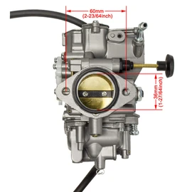 LSSM YFM350 Carburetor For Yamaha 1987-1998 Big Bear 350 1987-1995 Moto-4 350 YFM 350 1996-1998 Kodiak 400 YFM400 ATV Carb with Intake Manifold and Fuel Valve Switch, (LT-YFM350 002)
