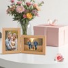 Epecfan 5x7 Double Hinged Picture Frame - WoodGrain Foldable Photo