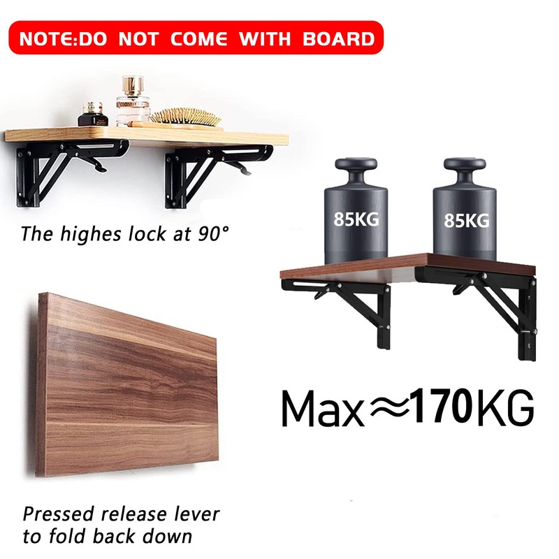 AUTOHJ Folding Shelf Brackets - 20 Inch 2 Pcs Heavy
