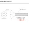 1/4-20 x 1-1/2" Flat Head Socket Cap Screws Countersunk Bolts,