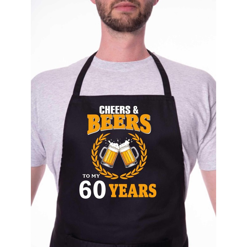 Print4U Cheers & Beers 60th Birthday Apron 60 Year Old