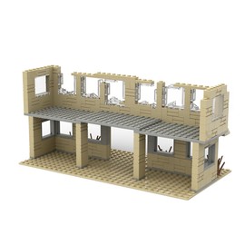 UINOFER Military Scene Building Block Set, DIY Military Bases Architecture Model, WW2 Military Vigilant House Architecture, Compatible 75387 Accessories (City Ruins)