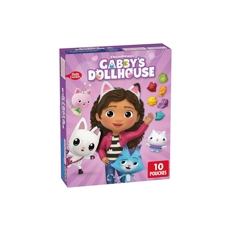 Gabby's Dollhouse Fruit Flavored Snacks, Treat Pouches, Gluten Free, 10