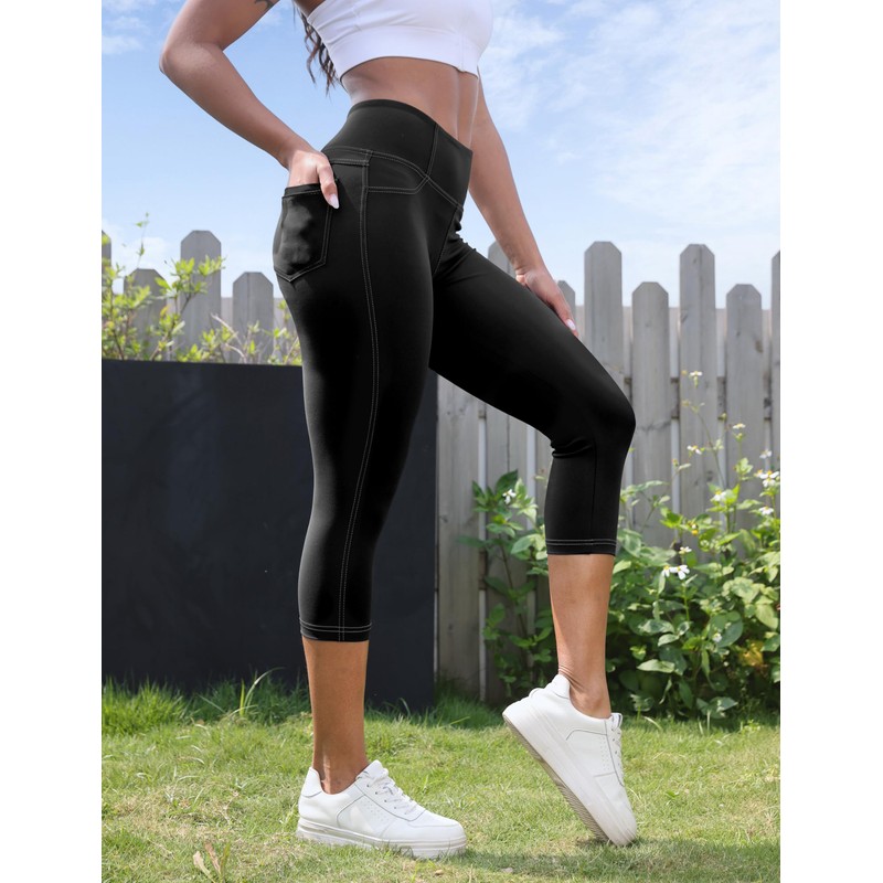 VOOVEEYA Capri Leggings for Women, High Waisted Yoga Pants with