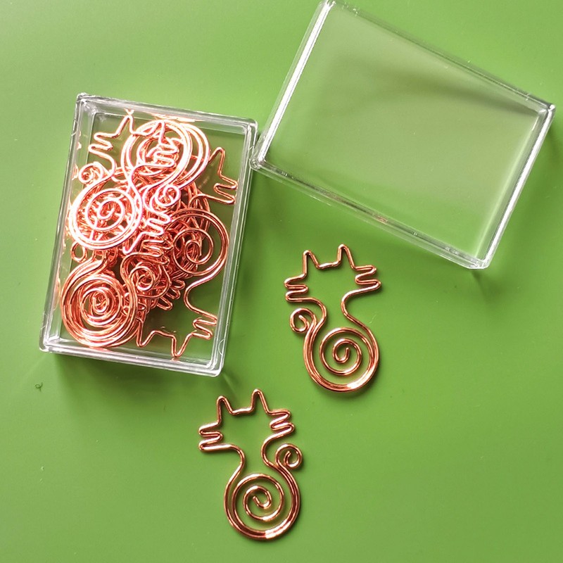 100Pcs Cute Paper Clips Rose Gold Cat Shape Anti Slip