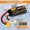 Crazepony 2S Lipo Battery 7.4V 2200mAh 50C Shorty Lipo Battery