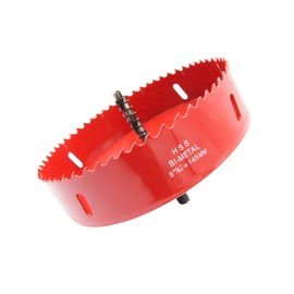 Hole Saw Drill Bit LAIWEI HSS Hole Cutter with Arbor for Wood,PVC Board and Plasterboard(5-3/4"(145mm Hole Saw))
