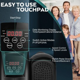 Unbranded Electric Foot Pedal Exerciser Elliptical Machine Trainer with Remote Control - Type1# Black Red