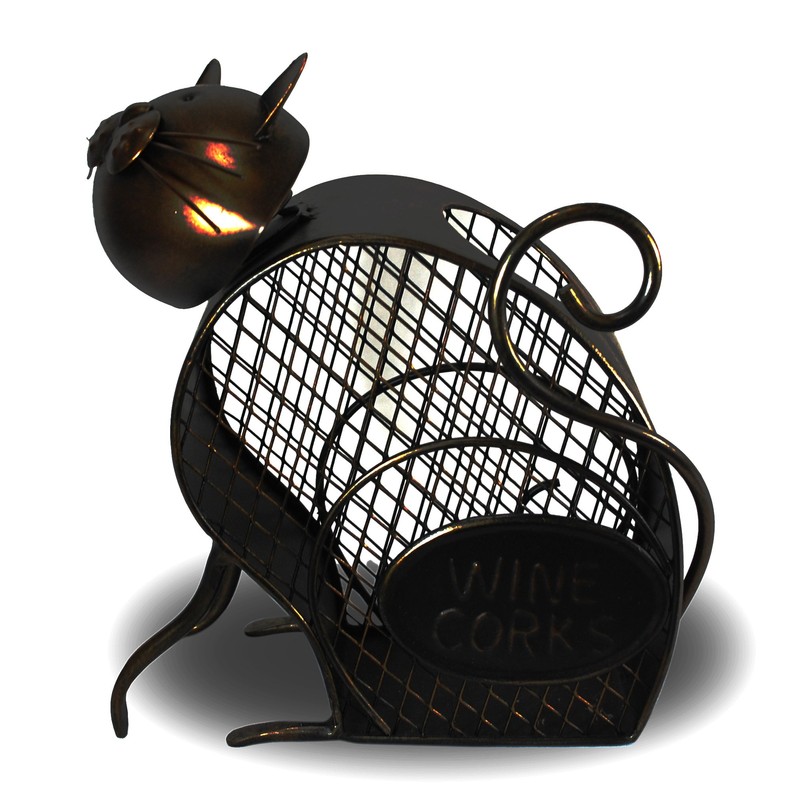 Bouncy Bobble Head Cat Wine Cork Holder