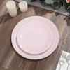 Tableclothsfactory 10 Pack | 8" Glossy Blush Rose Gold Round