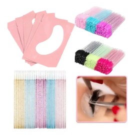 50 Pares Parches De Hidrogel 50cepillo Glitter 100microbrush