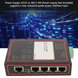 100 Mbps Fast Ethernet Switch, 5 Port Desktop Ethernet Splitter with DIN Rail, IP40 Unmanaged Network Switch for Home, Office