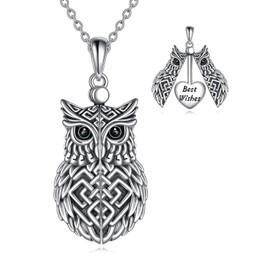 YONFQE Owl Necklace Sterling Silver Heart Pendant best wishes Jewelry Gifts for Women