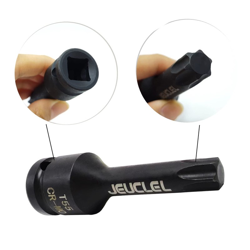 JEUCLEL T55 Torx Star 6 Point Impact Bit Socket, T55