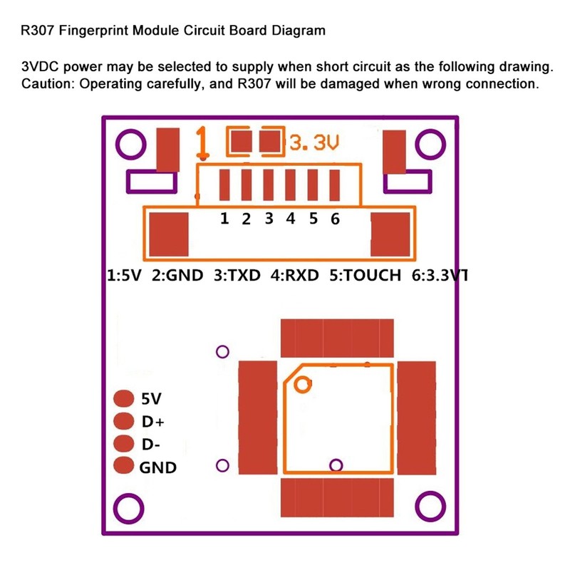 R307 Optical Fingerprint Module Reader Sensor Access Control Attendance Recognition