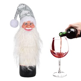 Small Size Christmas Tree Topper Santa Claus With Long Silver Hat Christmas Decorations for Holiday Xmas Trees Ornament with Poseable Arms Party Supplies