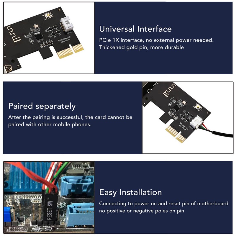 Computer Remote Switch Card App Control PCIe 1X Slot BT5.0