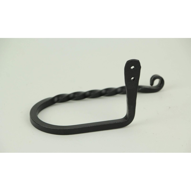 Hand Forged Wrought Iron Wall Mounted Toilet Paper Holder Primitive