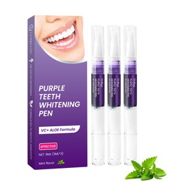 Teeth Whitening Pen, Purple Toothpaste for Teeth Whitening, Tooth Stain Remover Gentle Dental Care for Fresh Breath 3 Packs