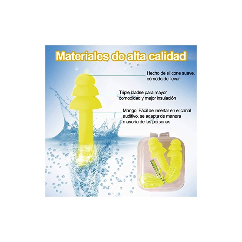 12 Pares De Tapones De Silicona Con Cuerda, Reutilizables Para
