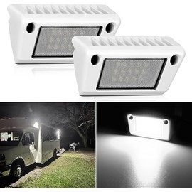 Nilight RV Exterior Light 2PCS 5 Inch Porch Lights Flood Beam 12V 24V LED Scene Cargo Lighting White Aluminum Housing for RVs Trailers Travel Campers 5th Wheels Motorhome SUV Truck