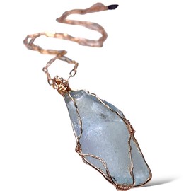 Genuine Blue Sea Glass Necklace | Long Island Jewelry | Recycled Sustainable Gifts | Ocean Jewelry For Women | 22 Inches