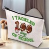 G2TUP Football Makeup Bag Football Lover Gifts I Tackled 100