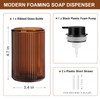 KASUNTING Amber Glass Foaming Soap Dispenser, Ribbed Foam Hand Soap