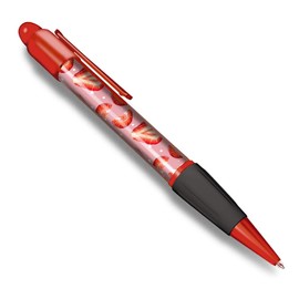 Destination Vinyl ltd Beautiful and comfortable Red Ballpoint Pen (Black Ink) - Strawberry Fruit Pattern Healthy Eating Food #46336