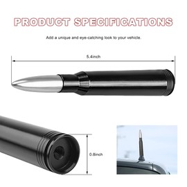 Rdxcv Car Bullet Antenna, Heavy Duty Aluminum Auto Antenna Toppers with Gaskets & Adapters, Vehicle Antennas Replacement Exterior Decoration for Colorado Equinox Avalanche (Silver)