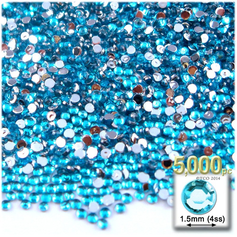 5,000pc Rhinestones Round 1.5mm Tiny for Nails - Flatback Orange