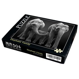 CVPuzzles Elephant Family 504 Piece Jigsaw Puzzle 16 X 20